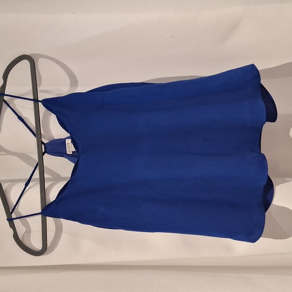 J. Crew Factory blue scalloped Razorback tank size 2 - Picture 1 of 7